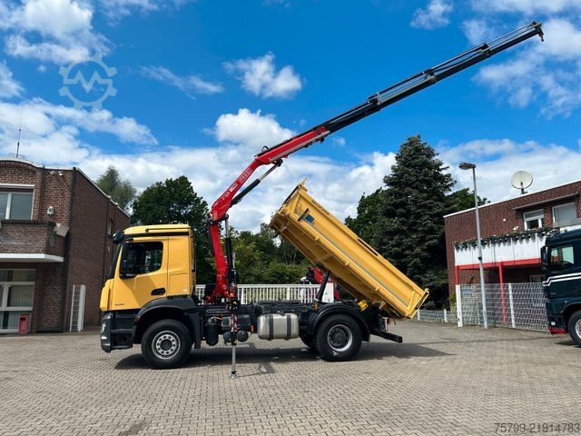 Camion basculante trilateral MERCEDES-BENZ 1835 Arocs 5+ 3Skipper Fassi F125A 4x Hydrl.