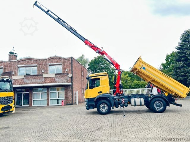 Camion basculante trilateral MERCEDES-BENZ 1835 Arocs 5+ 3Skipper Fassi F125A 4x Hydrl.