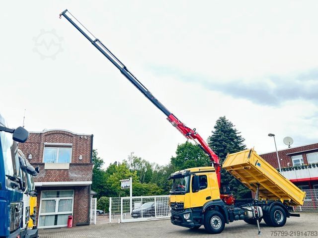 Camion basculante trilateral MERCEDES-BENZ 1835 Arocs 5+ 3Skipper Fassi F125A 4x Hydrl.