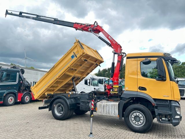 Camion basculante trilateral MERCEDES-BENZ 1835 Arocs 5+ 3Skipper Fassi F125A 4x Hydrl.