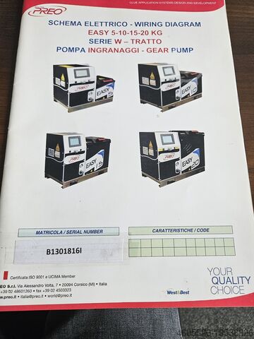 5 kg ragasztó olvasztó rendszer PREO Easy 5kg W gear pump