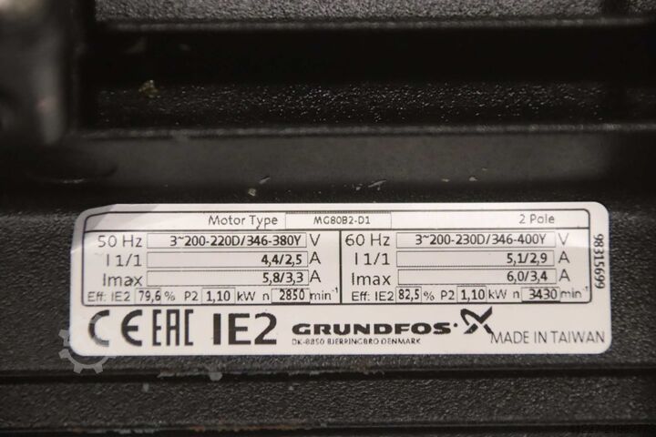 कूलिंग वॉटर पंप, सेंट्रीफ्यूगल पंप, 1.1 किलोवाट Grundfos MTH4-40/4 A-W-A-AUUV