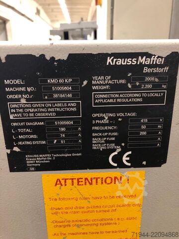 Ekstruuder KraussMaffei KMD 60 K/P