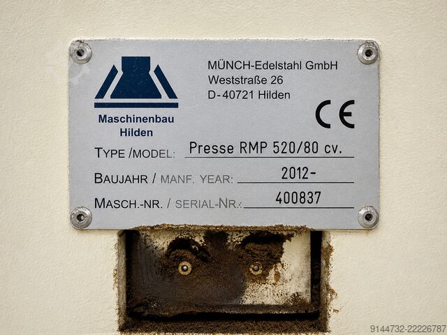 Pelletpresse, Pelletanlage MÜNCH-Edelstahl GmbH Pelletpresse RMP 520/80