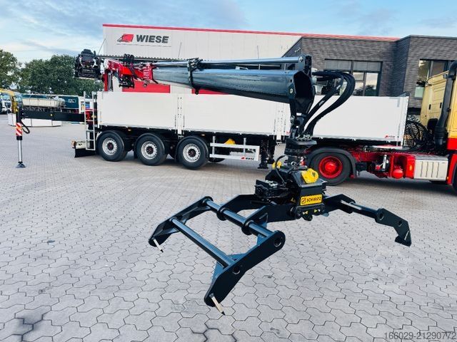 Auflieger  Wiese Baustoffauflieger mit Fassi Kran F240