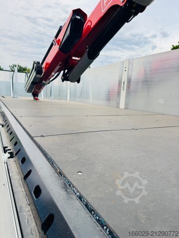 Auflieger  Wiese Baustoffauflieger mit Fassi Kran F240