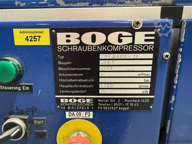 Compressor de parafuso 30 kW / 10 bar BOGE VEX 40D11