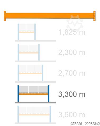 Geymsla á brettum 10 x 13,7 m, 5 m hoch, 10 Schutzecken 50 Rahmen, 240 Traversen (3300) 3,25 t