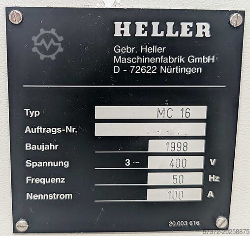 Centro de mecanizado CNC Heller MC 16