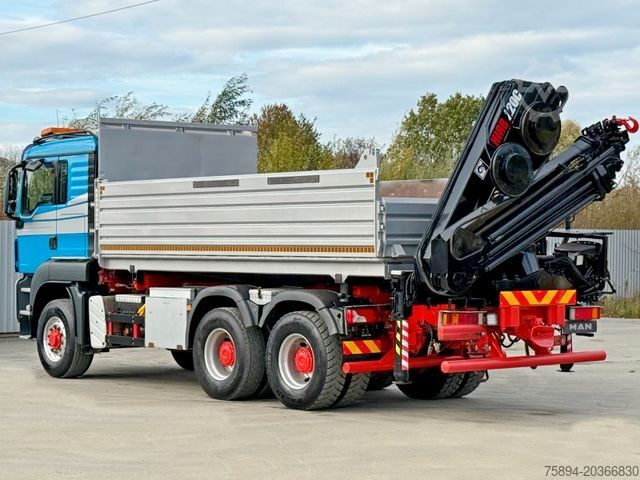 Vörubíll með tippgrind MAN TGS 26.480 * HIAB 220 - C5 + FUNK / 6x6