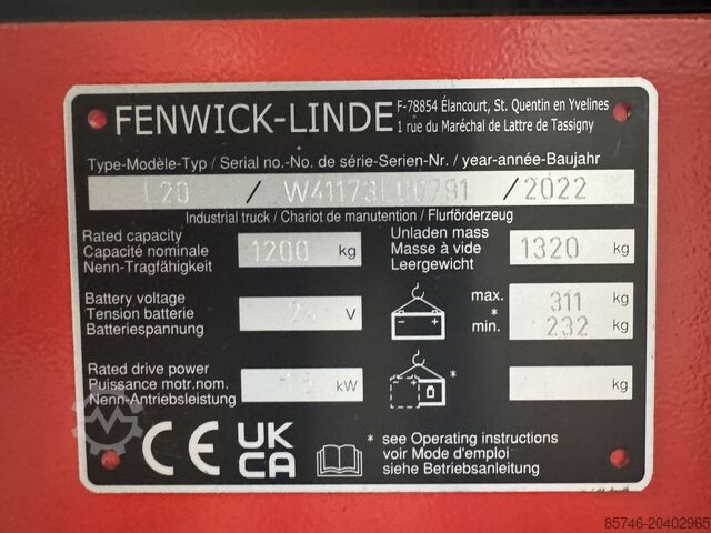 L 20 as (1173) - UUS / Kasutamata LINDE L 20 as ( 1173 ) - NEW / Unused
