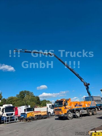 Automobilis ar plakanu platformu VOLVO FM12-380 / 8X4 / 28m Hiab Kran / WINCH