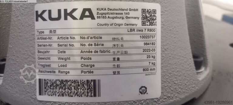 Robotit - Käsittely KUKA LBR IIWA 7 R800