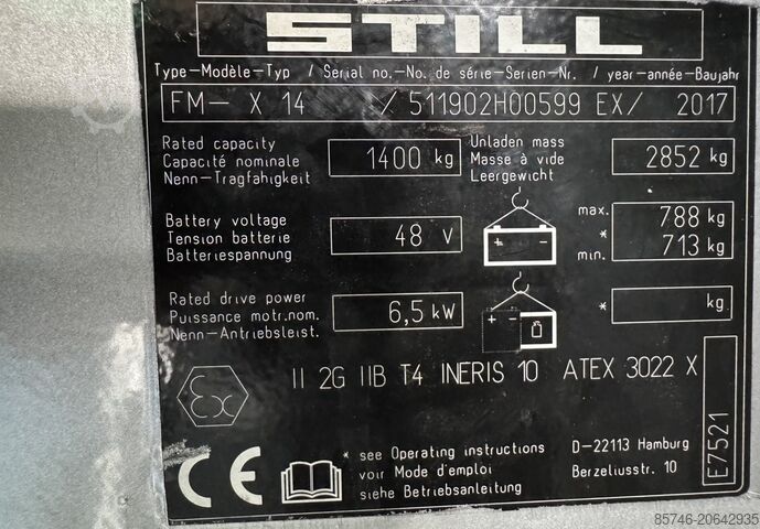 FM-x 14 - Atex Miretti EX 2G / Зона 1 * Триплекс FFL !! STILL FM-x 14 - Atex Miretti EX 2G / Zone 1 * Triplex FFL !!