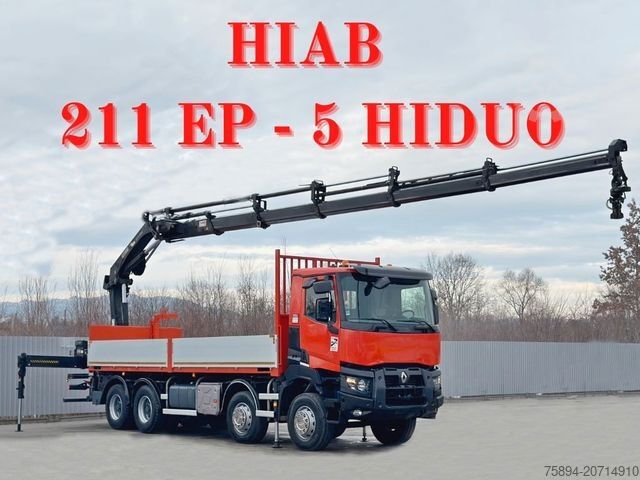 Truck mounted crane RENAULT K 430 * HIAB 211 EP - 5 HIDUO+ FUNK * 8x4