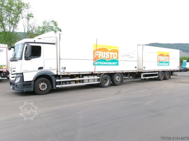 Içecek kamyonu MERCEDES-BENZ 2543 Actros*2x 7,7 m Schwenkwand*kpl Zug*MSH*Ret