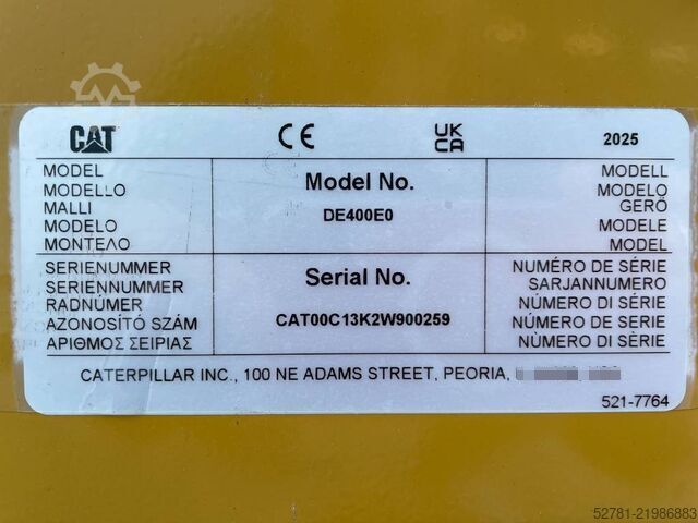Agregado Caterpillar DE400E0 - C13 - 400kVA Generator - DPX-18023