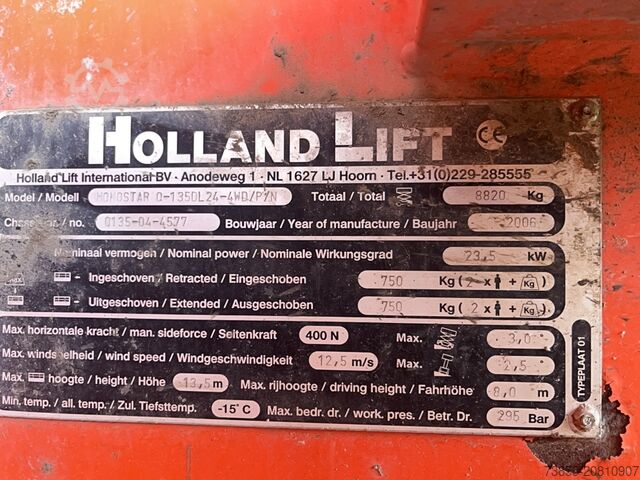 โต๊ะยกแบบกรรไกร Holland-Lift Q135-DL24 Monostar (13.5 m)
