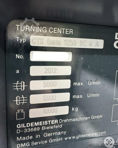 CNC-draai- en freescentrum Gildemeister DMG CTX Beta 1250 TC 4A