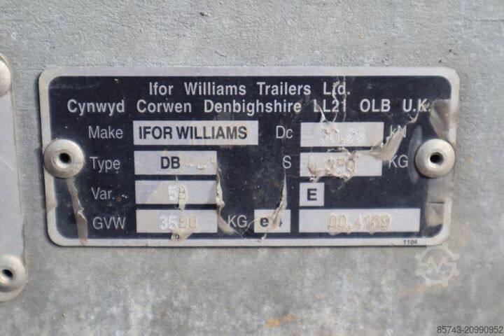 Rimorchio Ifor Williams 2HB a 2 assi, capacità di 2.856 kg, incluso carico Ifor Williams 2HB 2 Axel Trailer, 2.856 kg Capacity, Incl Loadin