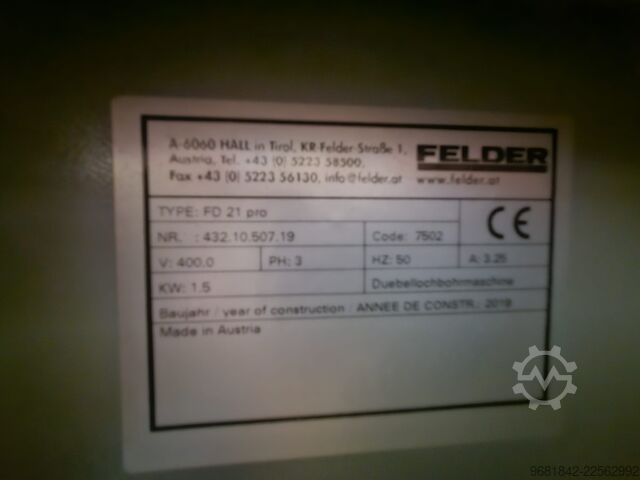 榫眼钻孔机 Felder FD 21 pro