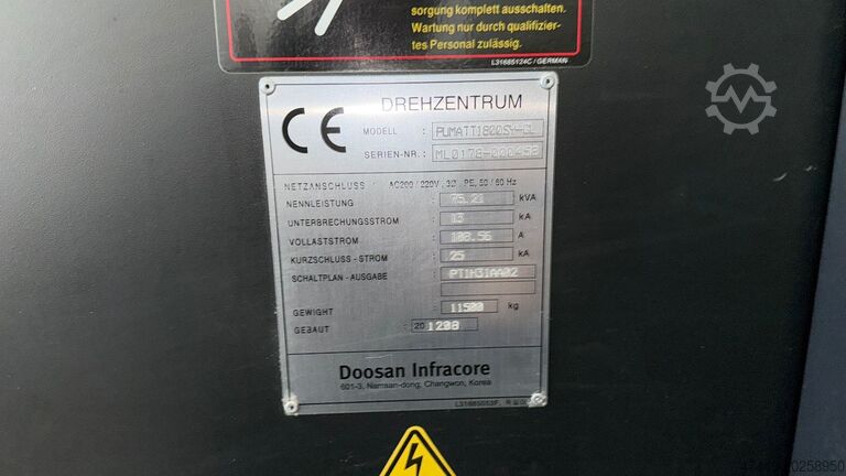 Centro de torneado y fresado CNC Doosan Puma TT 1800SY-GL