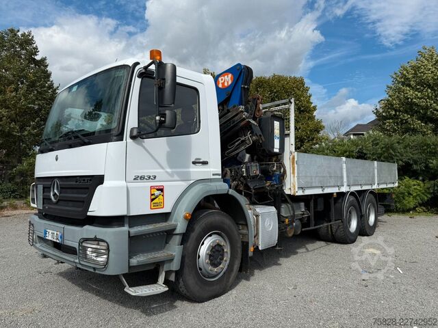 شاحنة مسطحة MERCEDES-BENZ Axor 2633 / 6x4 / Kran PM 15.5 LC / Funk Fern