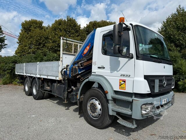 شاحنة مسطحة MERCEDES-BENZ Axor 2633 / 6x4 / Kran PM 15.5 LC / Funk Fern