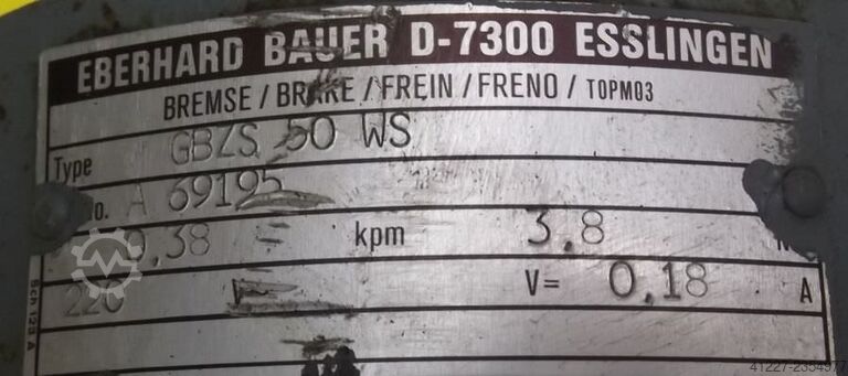 Getriebemotor 0,55 kW 54 U/min BAUER G12-11/DK84-200