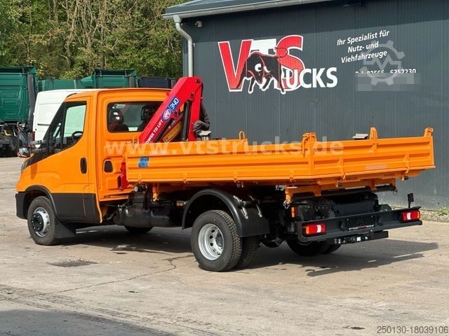 Trevägs tippbil IVECO Daily 70C18 4x2 Meiller DSK+HMF 340-K3 Ladekran