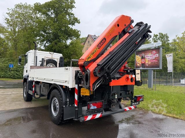 Φορτηγό με επίπεδη καρότσα MAN TGM 18.330 4x4 Pritsche KRAN FUNK single bereift