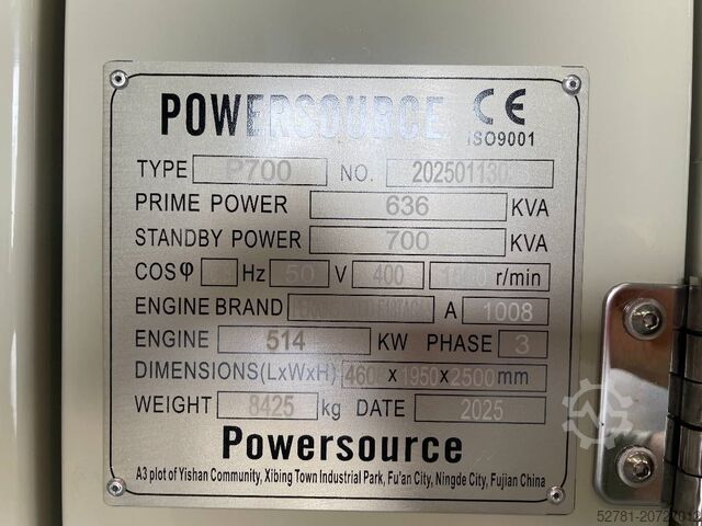 Aggregeret Perkins 2806D-E18TAG1A - 700 kVA Generator - DPX-19816