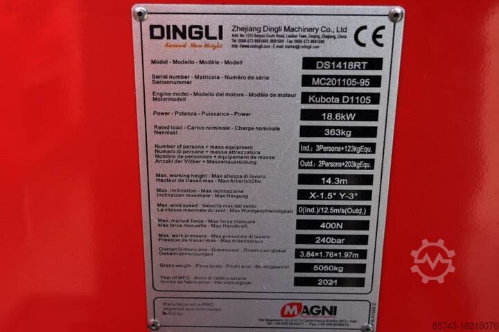 Ножничный подъемник Magni DS1418RT New And Available Directly From Stock, Di