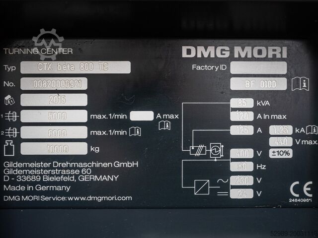 DMG MORI CTX beta 800 TC DMG MORI CTX beta 800 TC