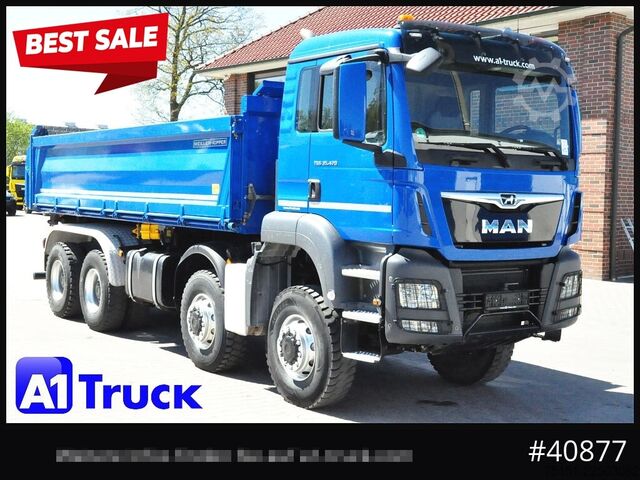 Kolmepoolne kallur MAN TGS 41.470 BB 8x8 Allrad Kipper Meiller