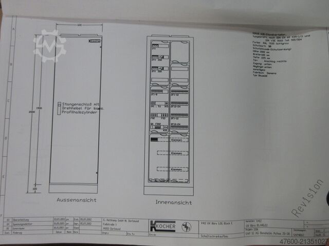 Quadro elétrico, distribuidor, distribuidor de energia Siemens Hauptverteiler Unterverteiler Sikus 630 Energieverteiler 400V 100A