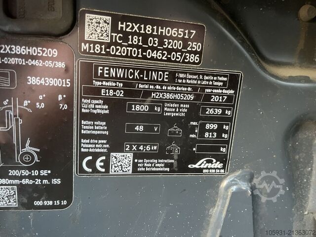 Elektryczny wózek widłowy 3 kołowy Linde E18-02