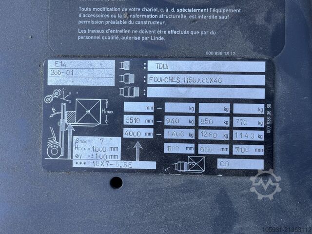 Elektryczny wózek widłowy 3 kołowy Linde E14-01