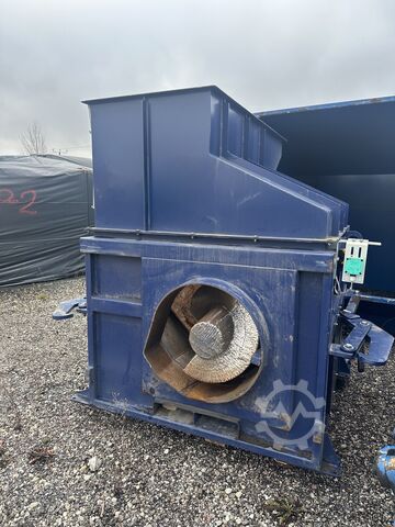 Screw press Husmann with container. screw press for wood, screw press for waste, stationary press Husmann HSP-E-N-V