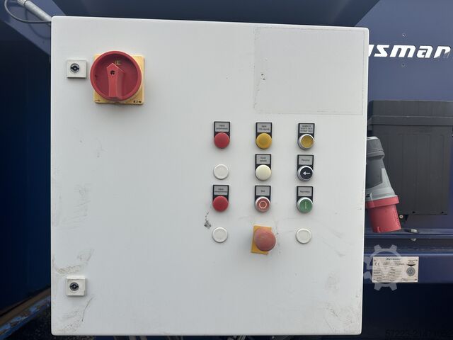 Screw press Husmann with container. screw press for wood, screw press for waste, stationary press Husmann HSP-E-N-V