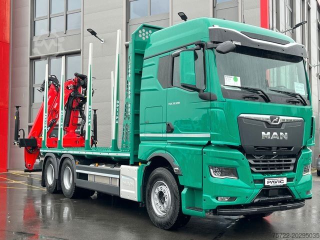 木材運搬トラック MAN TGX 33 520 6x4 BL PLATTFORM Epsilon Q150Z96