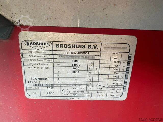 Transportul de containere Broshuis 2 Connect 5 AKCC / 5 Axles / 3x Steering / 3x L...