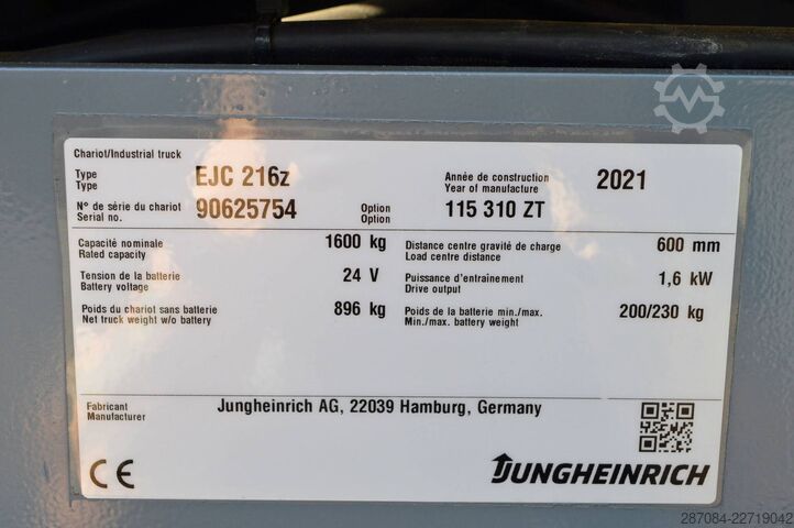 手動スタッカー Jungheinrich EJC 216z
