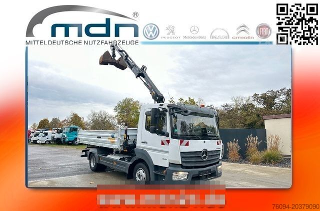 Tresidig tippbil MERCEDES-BENZ Atego 918 4x2 Kipper KRAN Greifer FUNK AHK