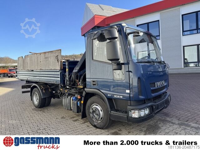 Transporter mit Kipper Iveco EuroCargo ML80E19 4x2 mit Kran Hiab XS055B-2