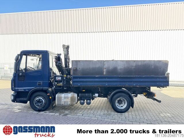 Transporter mit Kipper Iveco EuroCargo ML80E19 4x2 mit Kran Hiab XS055B-2