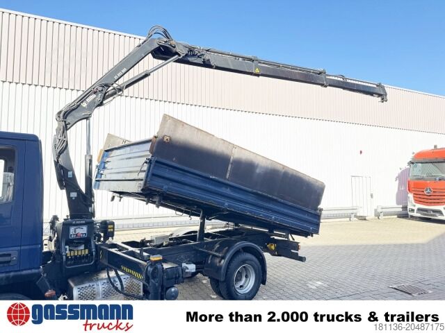 Transporter mit Kipper Iveco EuroCargo ML80E19 4x2 mit Kran Hiab XS055B-2