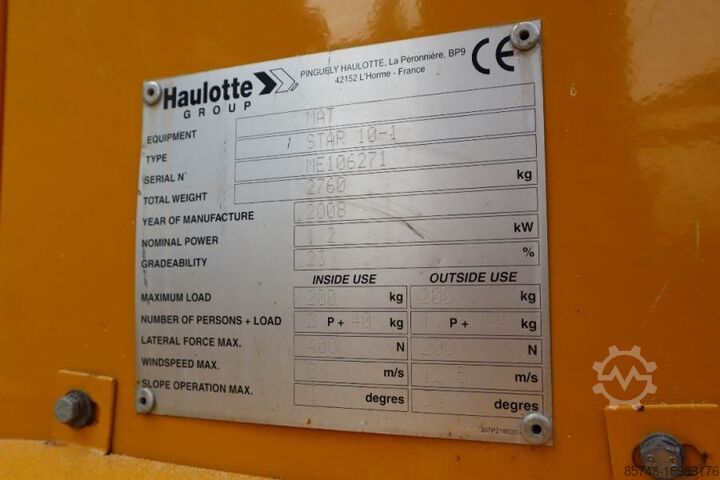 Articulated boom lift Haulotte STAR 10 Electric, 10m Working Height, 3m Reach, 20