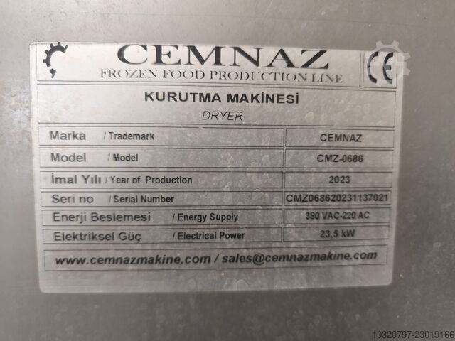 Ligne de transformation de pommes de terre surgelées et de produits alimentaires CEMNAZ MAKİNA 