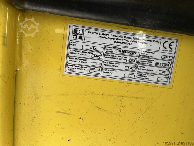 Reach truck Hyster R1.4